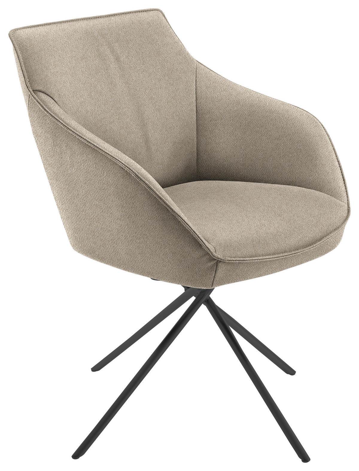 ARMLEHNSTUHL Nickel Flachgewebe  - Beige/Schwarz, Design, Textil/Metall (60/84/67cm) - Koinor