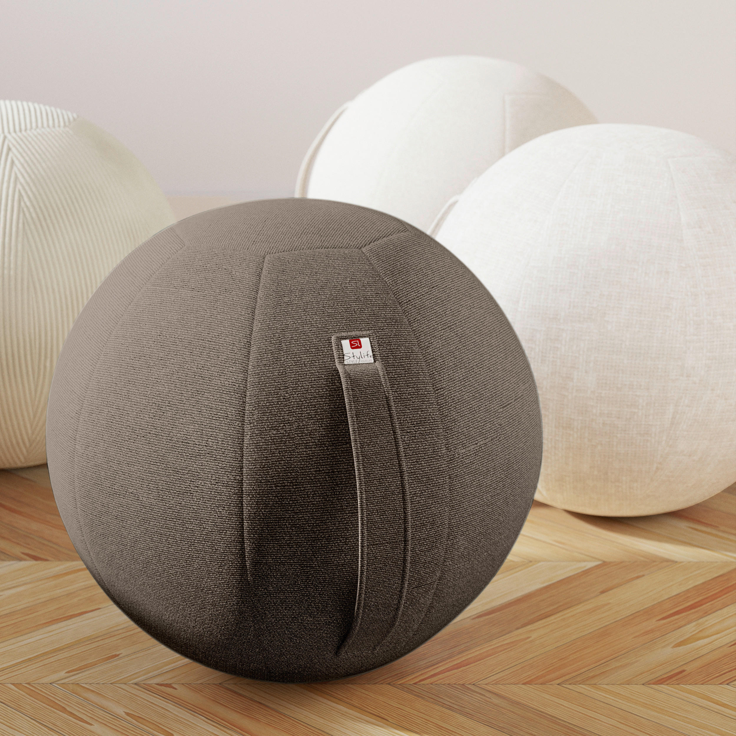 SITZBALL - Taupe, Design, Textil (65cm) - Stylife
