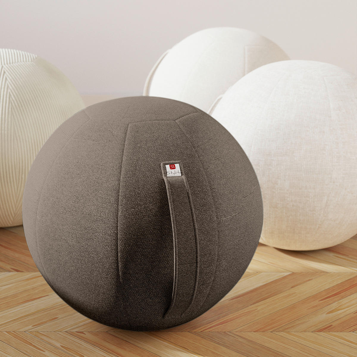SITZBALL - Taupe, Design, Textil (65cm) - Stylife