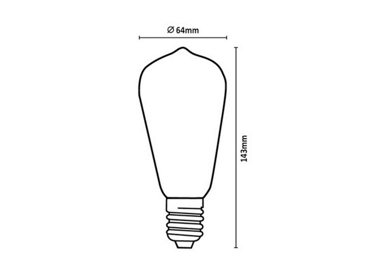 LED FILAMENT SIJALICA - boja ćilibara, Osnovno, staklo (6.4/14,3cm)