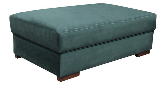 HOCKER Velours Dunkelgrün  - Wengefarben/Dunkelgrün, LIFESTYLE, Holz/Textil (120/44/75cm) - Carryhome