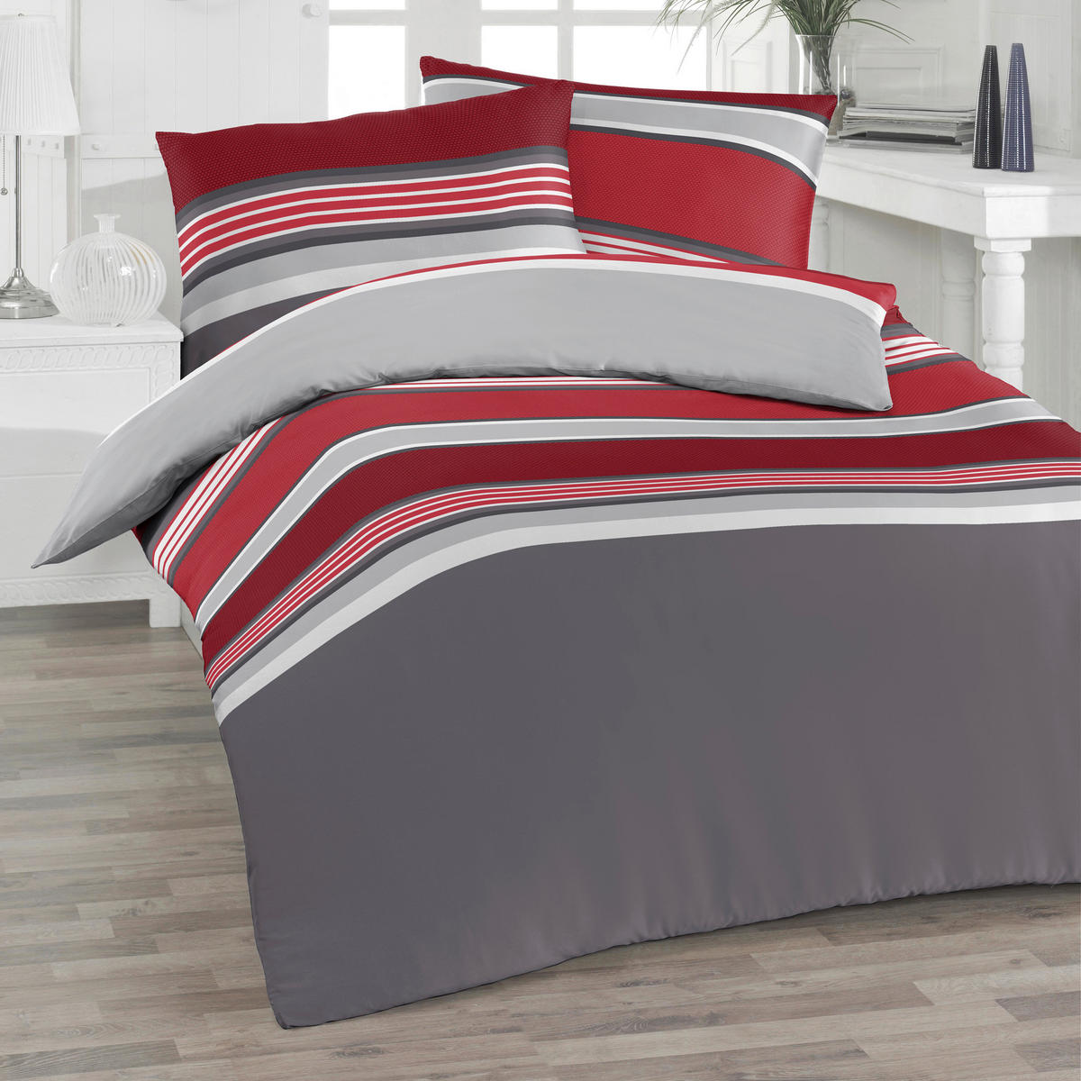 BETTWÄSCHE Satin 200/200 cm  - Rot, KONVENTIONELL, Textil (200/200cm) - Florella