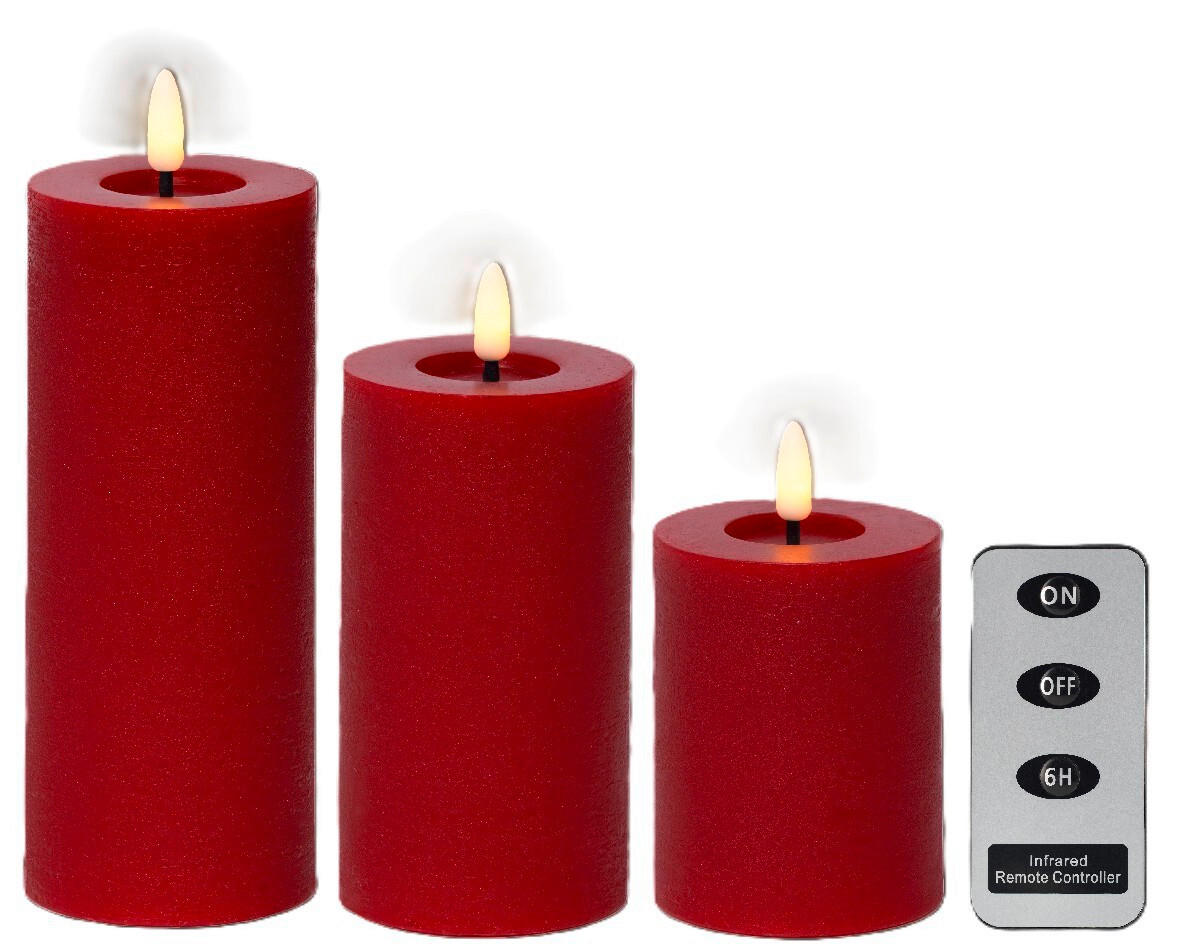 LED-KERZE  - Rot, Basics, Kunststoff/Paraffin - Ambia Home