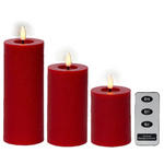 LED-KERZE  - Rot, Basics, Kunststoff/Paraffin - Ambia Home