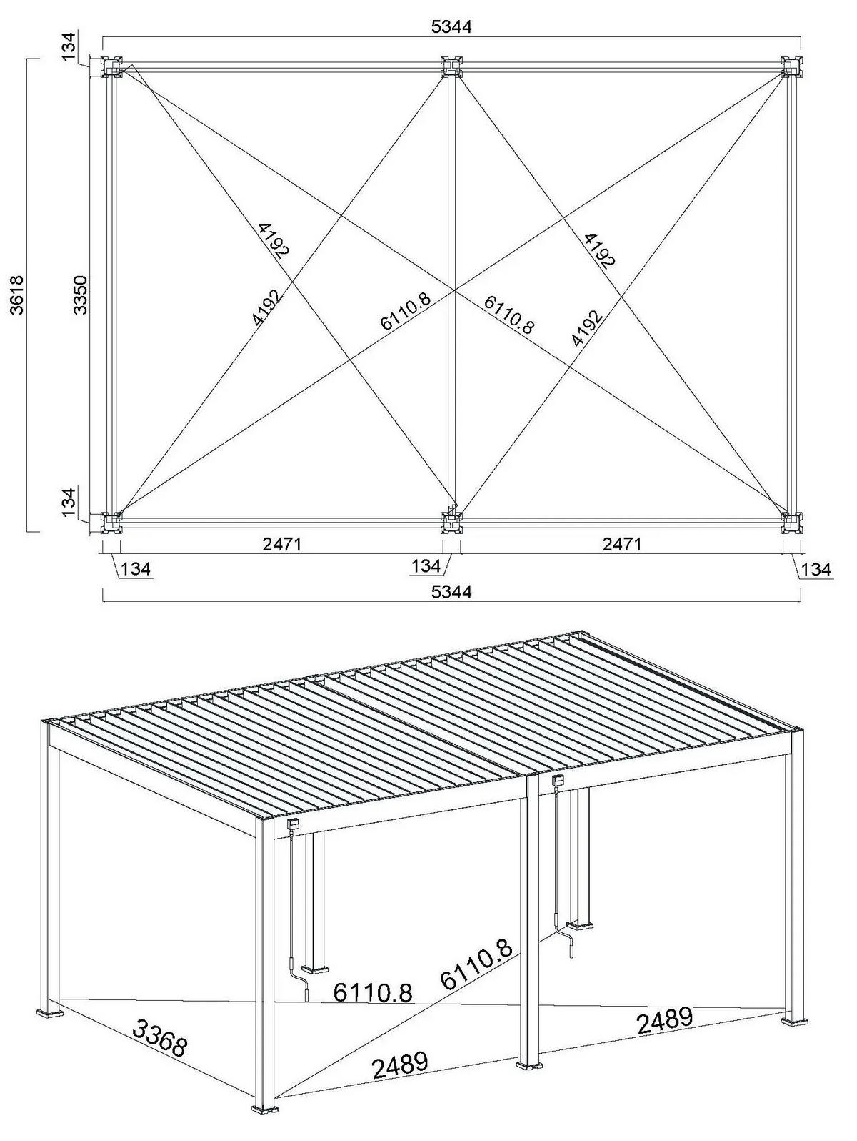 PERGOLA - Anthrazit, Basics, Metall (530/255/360cm) - Gardenson