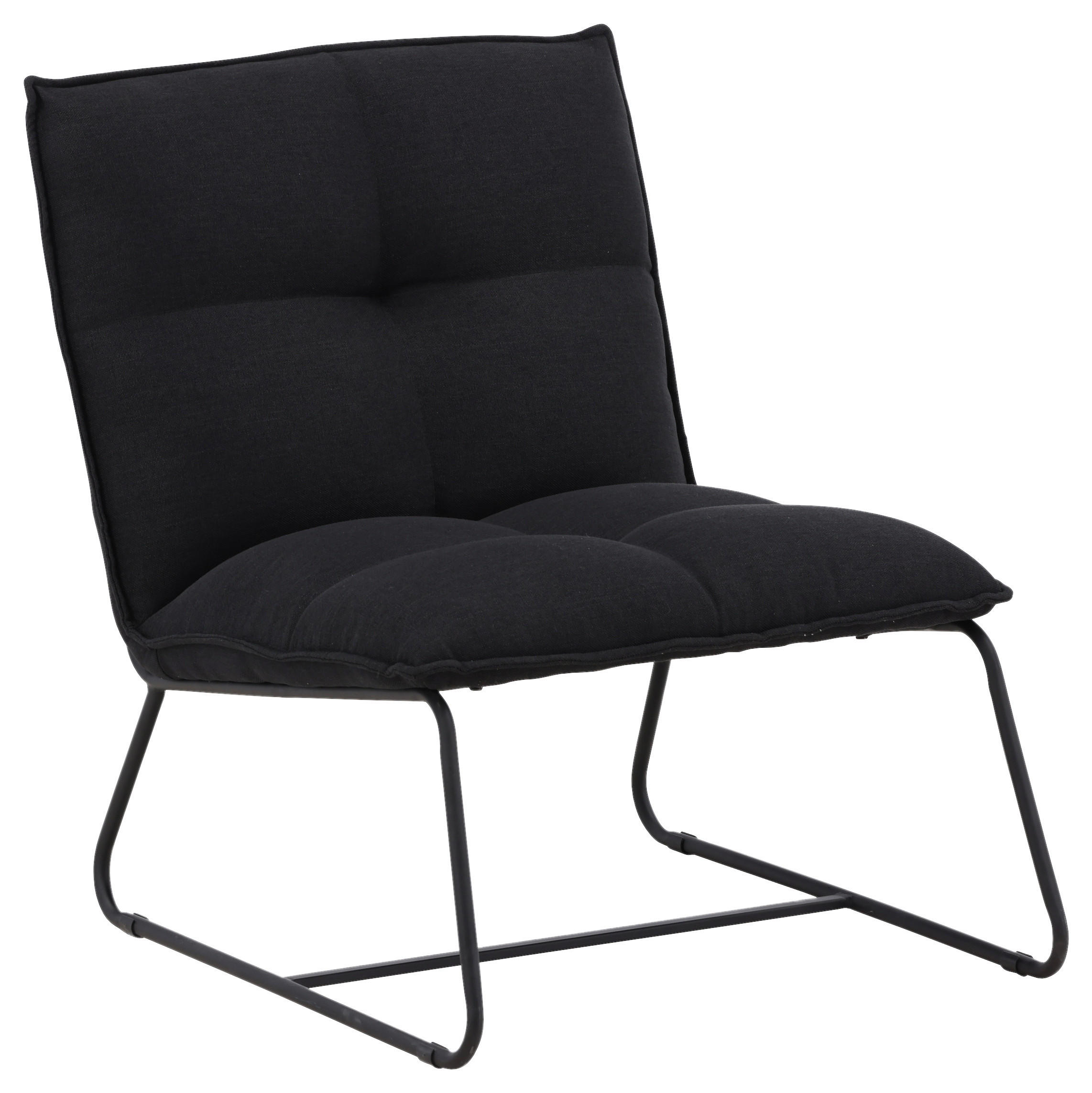 SESSEL in Leinenoptik Schwarz  - Schwarz, Design, Textil/Metall (62/78/83cm) - Livetastic
