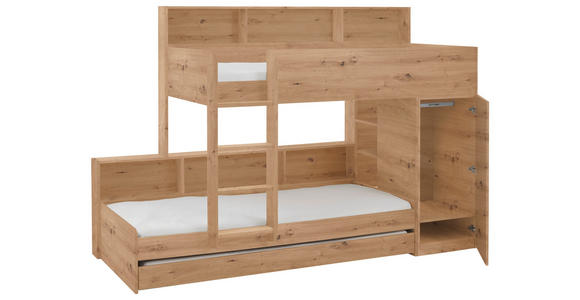 ETAGENBETT 90/200 cm Eiche Artisan  - Eiche Artisan, Design, Holzwerkstoff (90/200cm) - Xora
