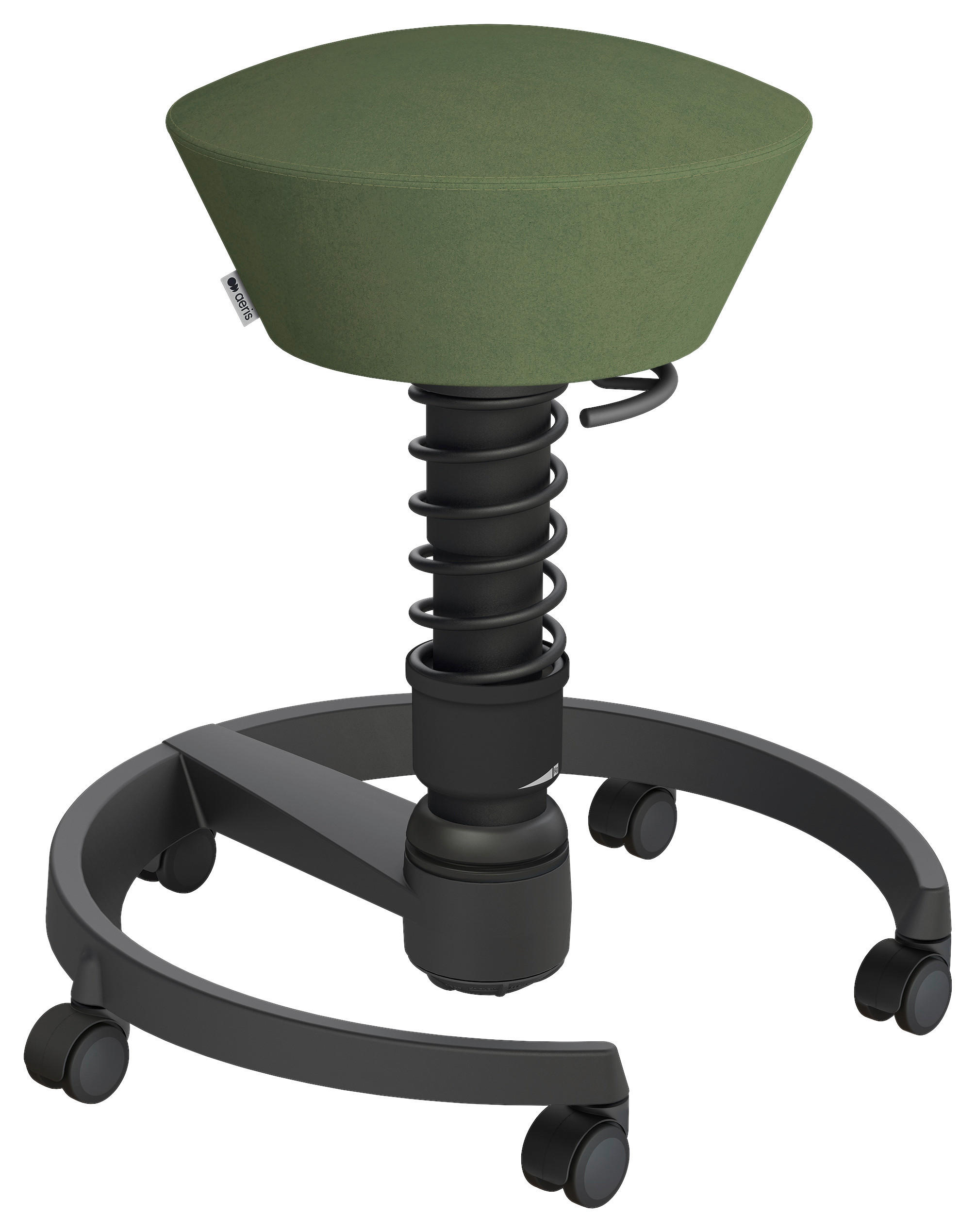 BÜROHOCKER Mikrofaser Grün, Schwarz  - Schwarz/Grün, Basics, Kunststoff/Textil (55/45,66/55cm) - Aeris