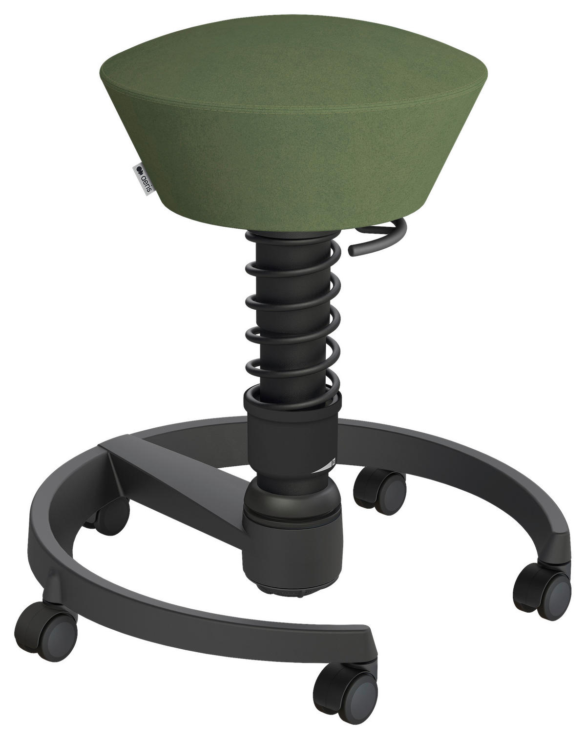 BÜROHOCKER 55/45,66/55 cm  - Schwarz/Grün, Basics, Kunststoff/Textil (55/45,66/55cm) - Aeris
