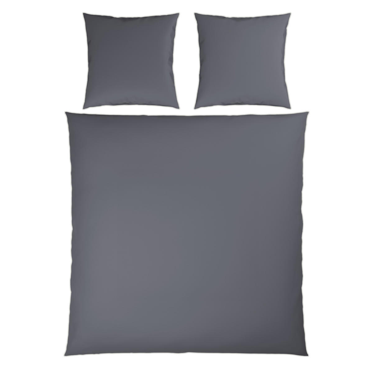 BETTWÄSCHE Calla Flachgewebe 200/200 cm  - Dunkelgrau, Basics, Textil (200/200cm) - Dieter Knoll