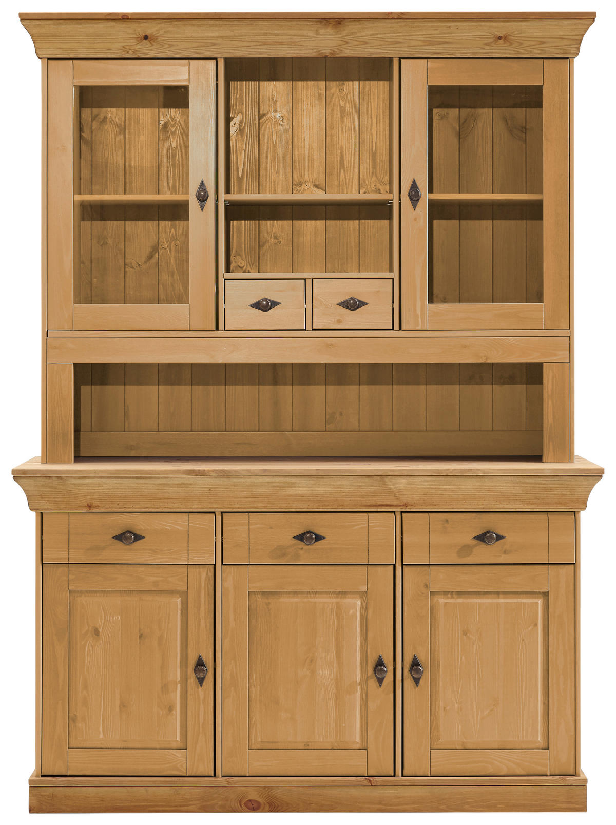 BUFFET 143/197/45 cm  in Laugenfarbig  - Laugenfarbig/Kupferfarben, ROMANTIK / LANDHAUS, Glas/Holz (143/197/45cm) - Boxxx
