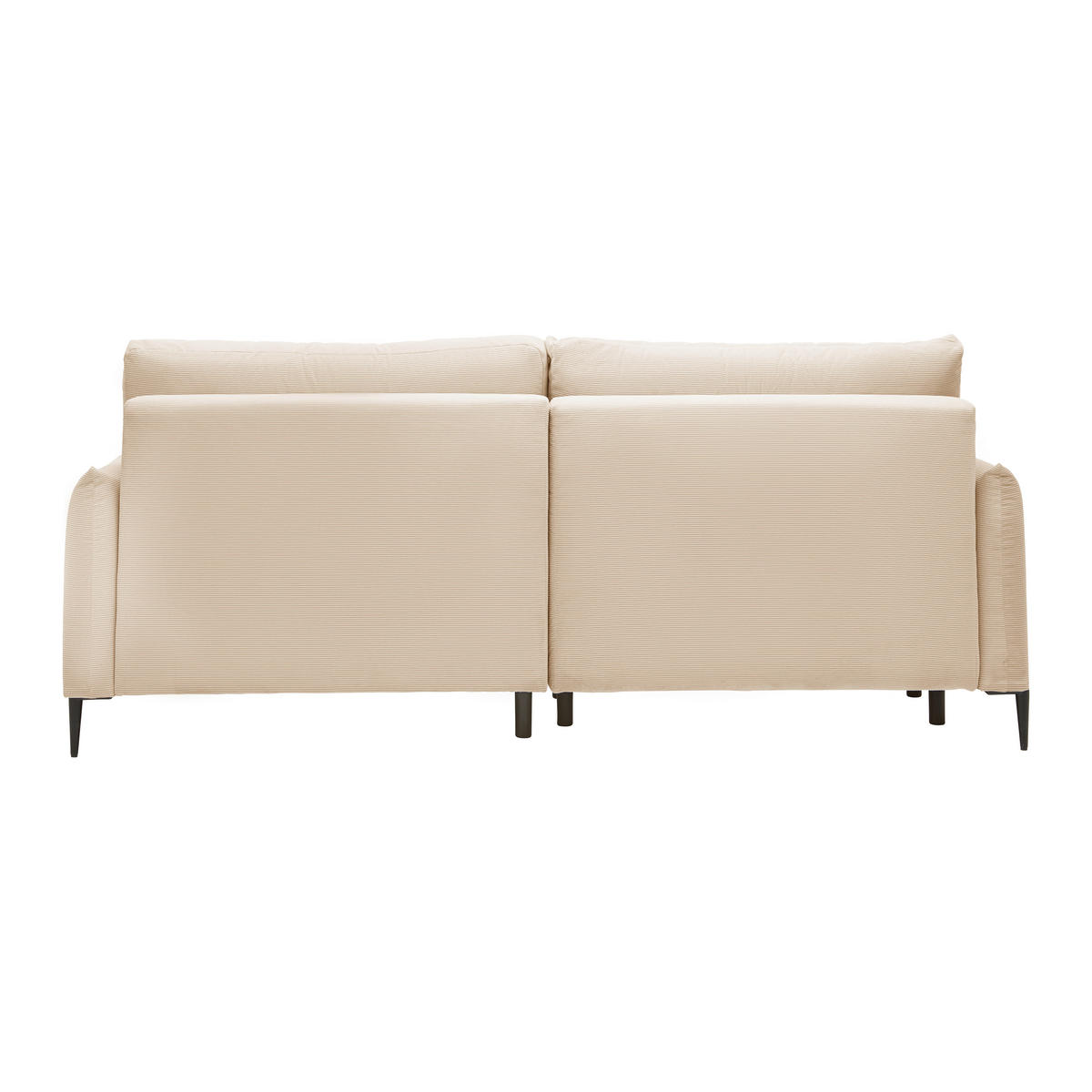ECKSOFA Cord Beige  - Beige/Schwarz, Modern, Textil/Metall (221/142cm) - MID.YOU