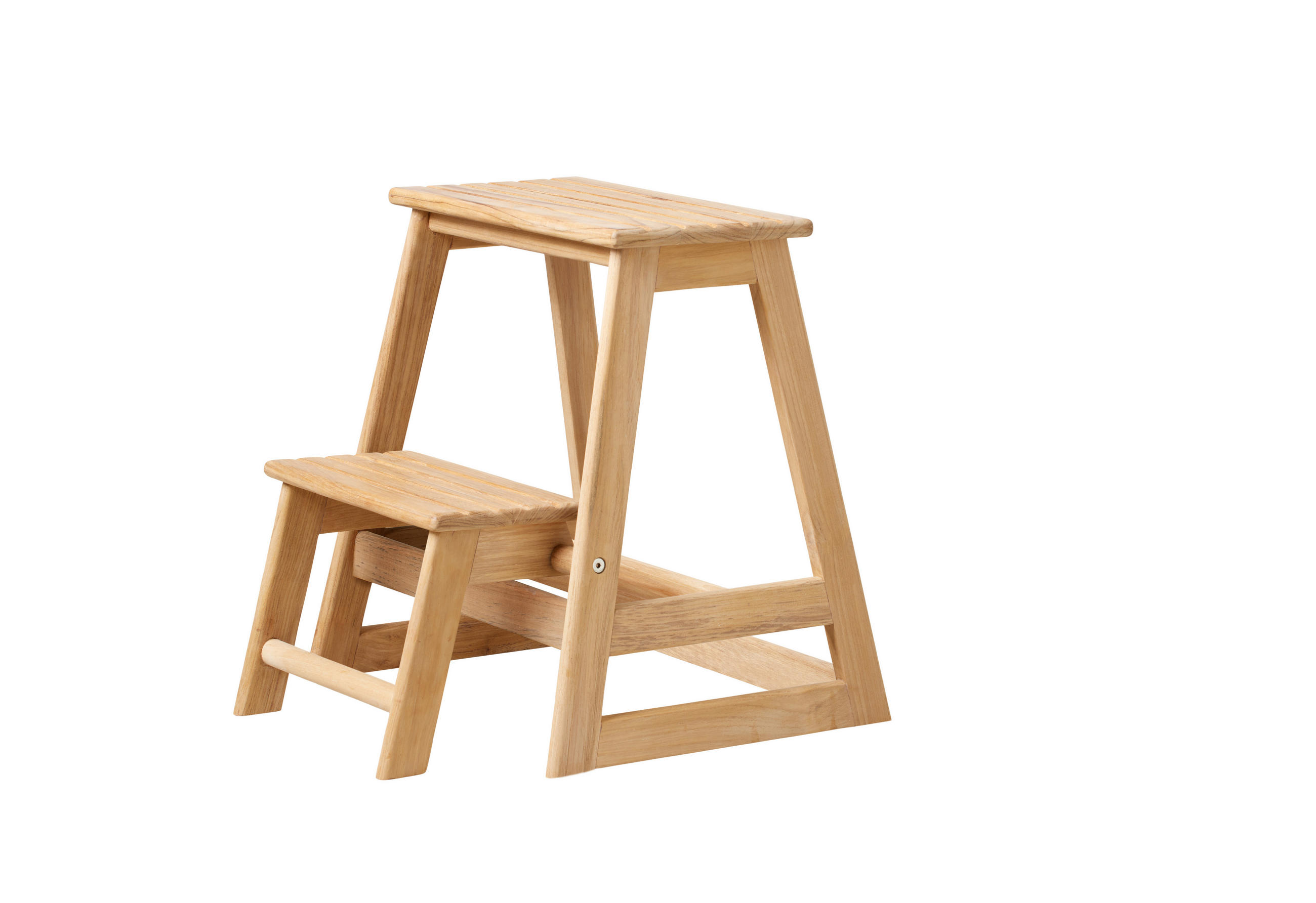 TRITTHOCKER - Teakfarben, Natur, Holz (45,5/49/38,5cm) - Gardenson