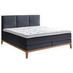 BOXSPRINGBETT 180/200 cm  in Dunkelblau  - Eichefarben/Dunkelblau, KONVENTIONELL, Holz/Textil (180/200cm) - Carryhome