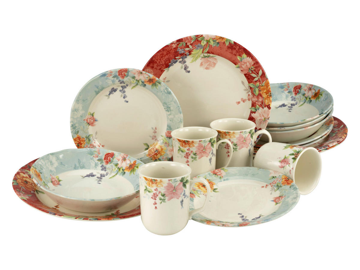 KOMPLETT SERVIS 16 delar  - multicolor, keramik (44/27/40cm) - Creatable