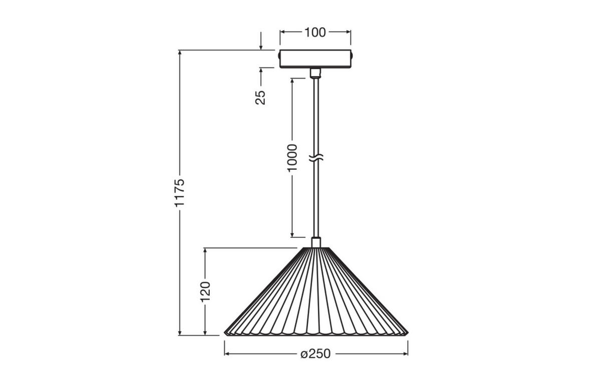 PENDELLEUCHTE 25/117,5 cm   - Dunkelgrau, KONVENTIONELL, Stein/Metall (25/117,5cm) - Ledvance