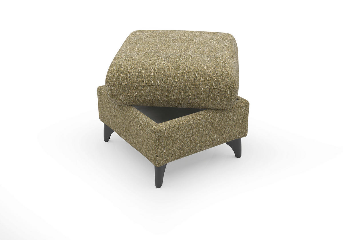 HOCKER in Textil Olivgrün  - Schwarz/Olivgrün, KONVENTIONELL, Textil/Metall (58/48/58cm) - Sit & More