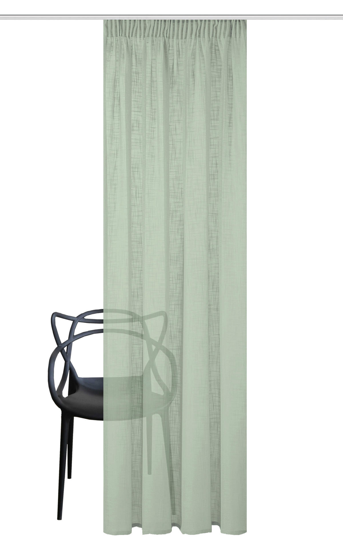 FERTIGVORHANG  halbtransparent   140/160 cm  - Salbeigrün, Basics, Textil (140/160cm)