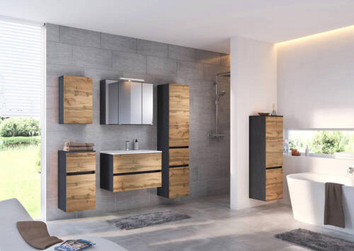 SPIEGELSCHRANK 80/66/20 cm  - Chromfarben/Grau, Design, Glas/Holzwerkstoff (80/66/20cm) - Held