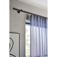 TYČ NA ZÁVĚSY S PŘÍSLUŠENSTVÍ  200 cm - černá, Basics, kov (200cm) - Homeware