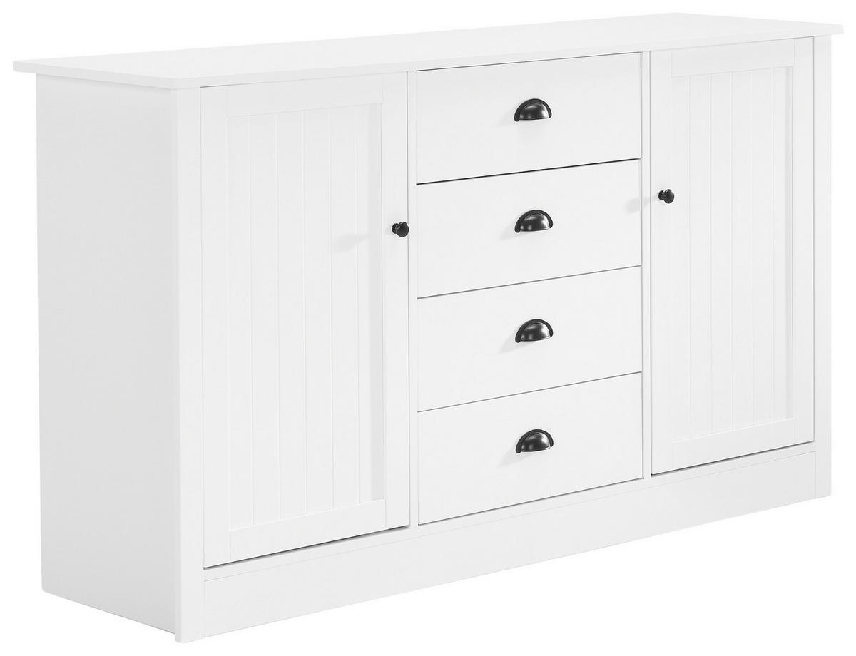 SIDEBOARD  in 140/80/39 cm  - Schwarz/Weiß, LIFESTYLE, Holzwerkstoff/Metall (140/80/39cm) - MID.YOU