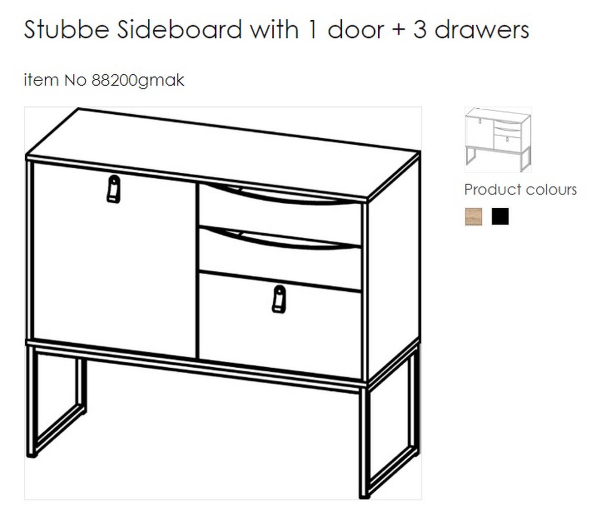 SIDEBOARD 97,7/86,6/40 cm  - svart/ekfärgad, Design, metall/trämaterial (97,7/86,6/40cm) - Best Price