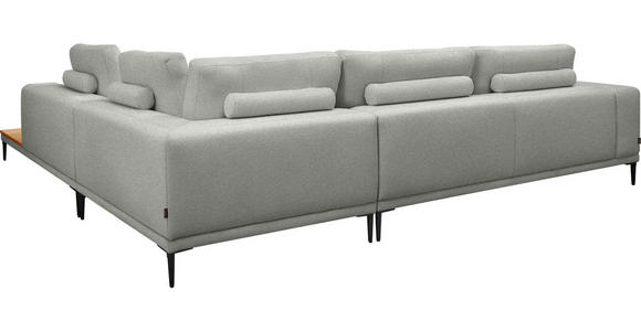 ECKSOFA  in Leinwand Hellgrau  318/271 cm  - Hellgrau/Schwarz, Design, Textil/Metall (318/271cm) - Belluti