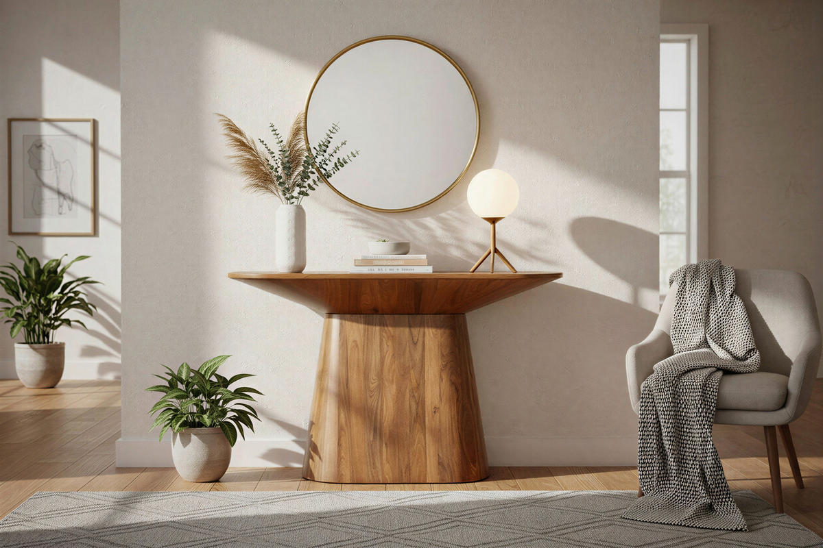 KONSOLENTISCH Mangoholz massiv Naturfarben  - Naturfarben, Design, Holz (120/40/77cm) - MID.YOU