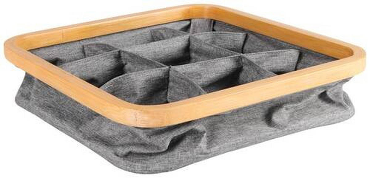 ORGANIZER  - Grau, Basics, Karton/Holz (30/30/9cm) - Jimmylee
