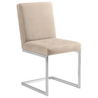 SCHWINGSTUHL  in Stahl Mikrofaser  - Edelstahlfarben/Beige, Design, Textil/Metall (45/91/58cm) - Moderano