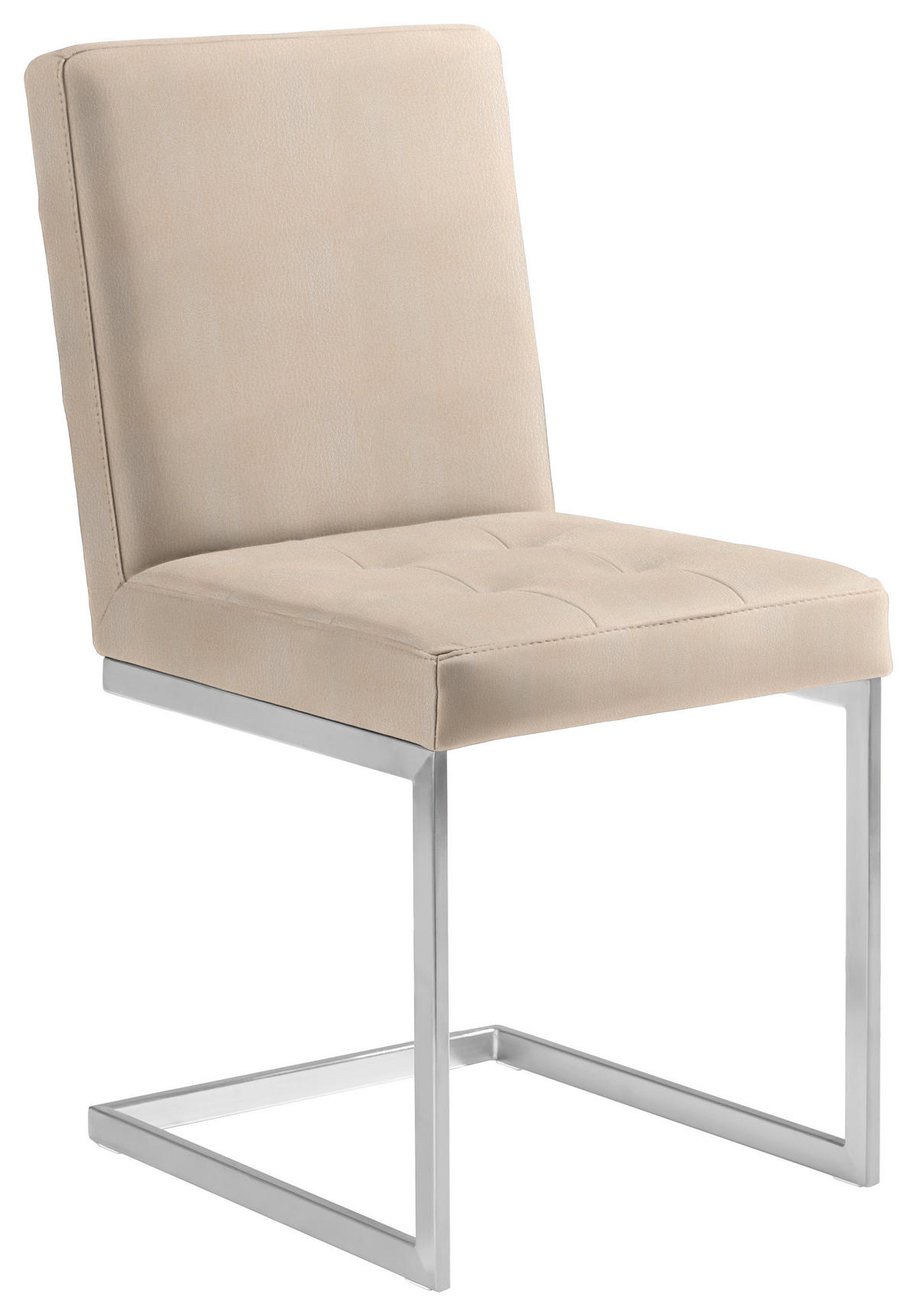 SCHWINGSTUHL  in Stahl Mikrofaser  - Edelstahlfarben/Beige, Design, Textil/Metall (45/91/58cm) - Moderano