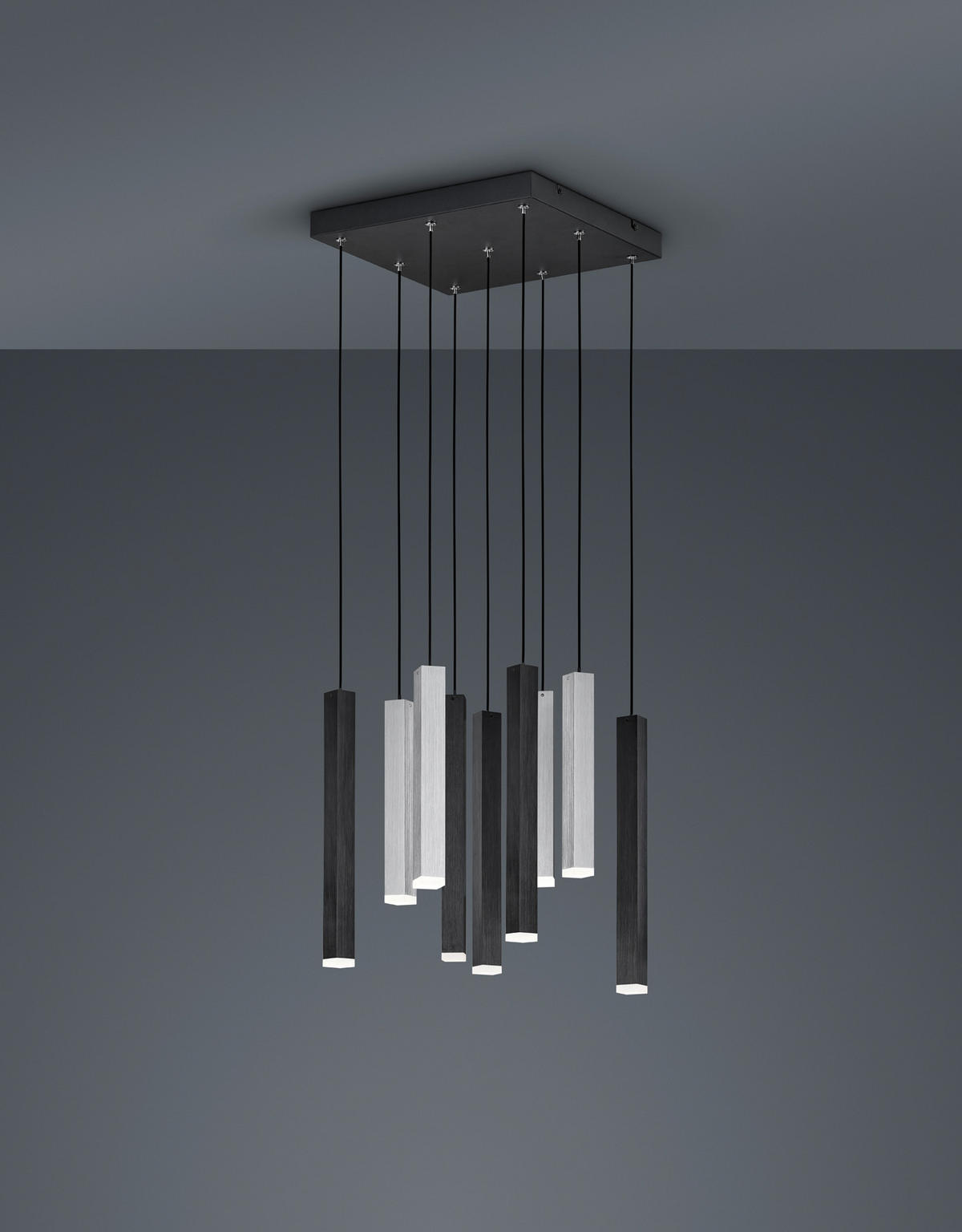 LED-HÄNGELEUCHTE CIVETO 35/35/240 cm   - Schwarz, Design, Metall (35/35/240cm) - Cinque