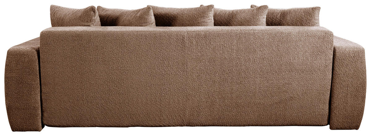 SCHLAFSOFA  mit Liegefunktion, Schlafen auf Sitzhöhe Struktur, Bouclé Altrosa  - Schwarz/Altrosa, Basics, Kunststoff/Textil (250/86/140cm) - Livetastic
