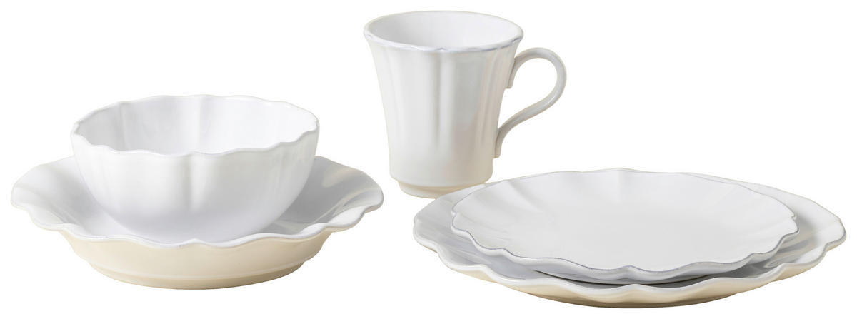 KOMBISERVICE Weiß ROSA 5-teilig 1 Personen  - Weiß, Basics, Keramik - Costa Nova