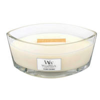 DIŠEČA SVEČA - bela, Basics, steklo/les (12/9/19cm) - WoodWick