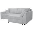 ECKSOFA Grau Cord  - Schwarz/Grau, KONVENTIONELL, Kunststoff/Textil (245/153cm) - Carryhome