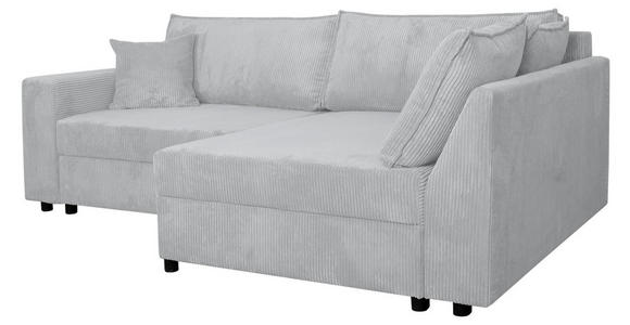 ECKSOFA Grau Cord - Schwarz/Grau, KONVENTIONELL, Kunststoff/Textil (245/153cm) - Carryhome