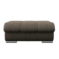 HOCKER in Textil Dunkelbraun  - Chromfarben/Dunkelbraun, Modern, Textil/Metall (100/43/80cm) - MID.YOU