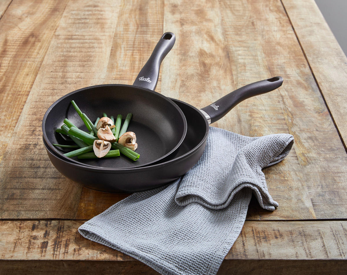 SADA PÁNVÍ, 24+28 cm, 2dílné - černá, Basics, kov (24+28cm) - Fissler