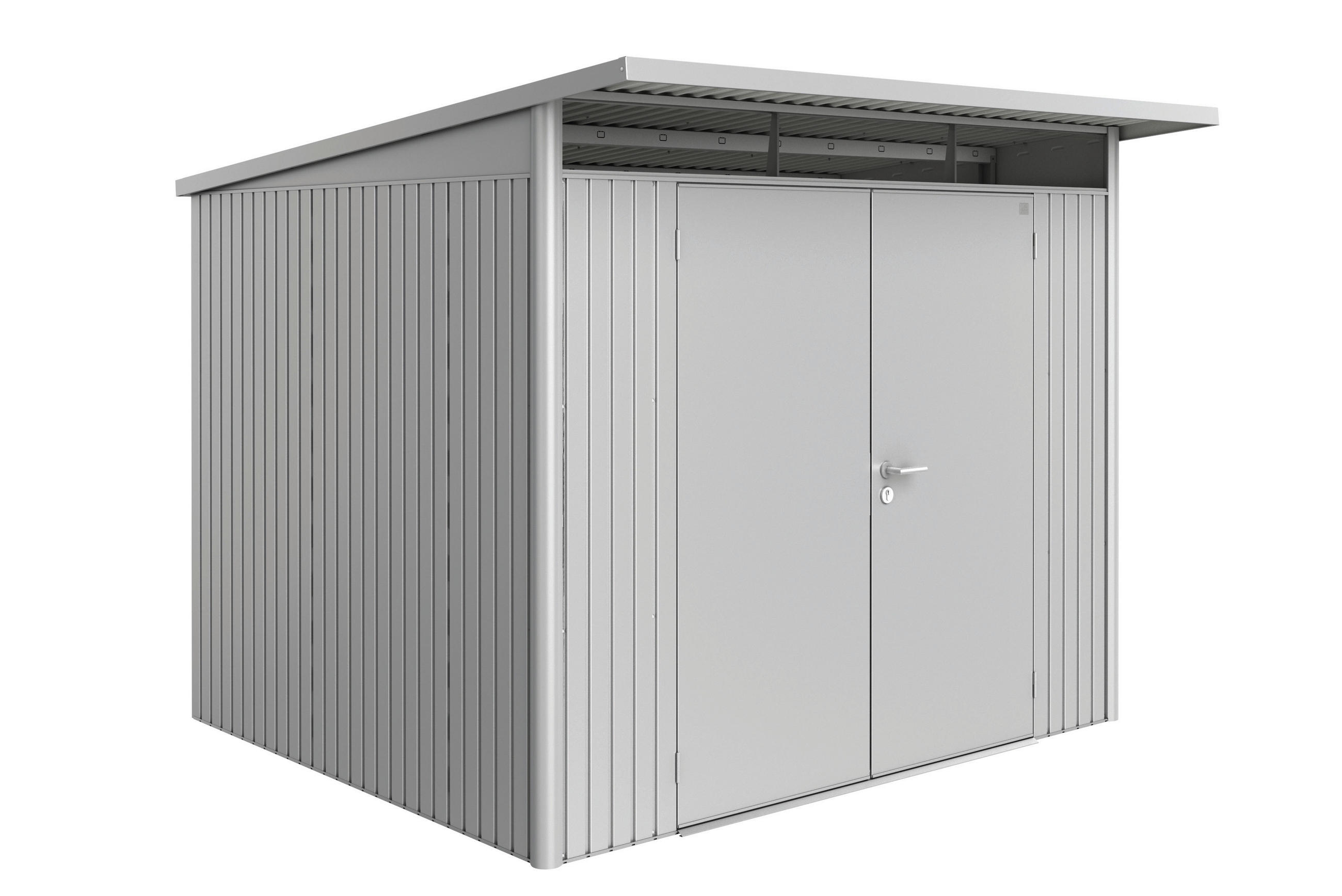 GERÄTEHAUS 260/218/260 cm  - Silberfarben, Design, Metall (260/218/260cm) - Biohort