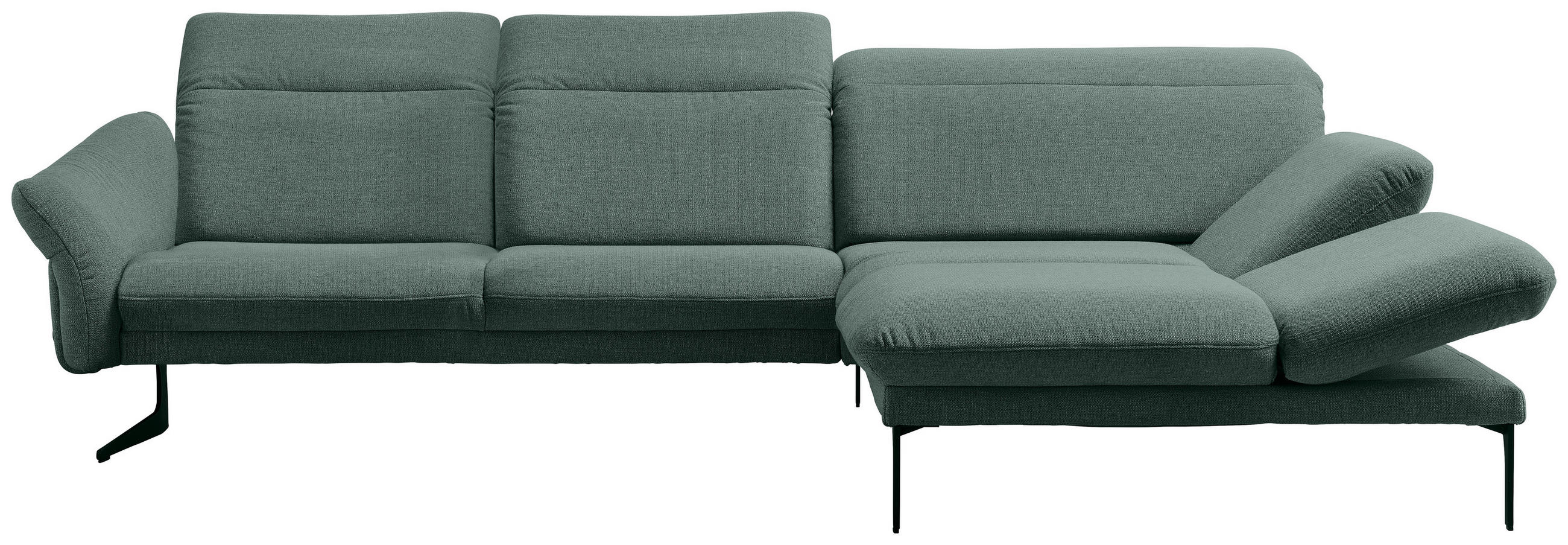 ECKSOFA in Webstoff Türkis  - Türkis/Anthrazit, Design, Textil/Metall (299/203cm) - Himolla