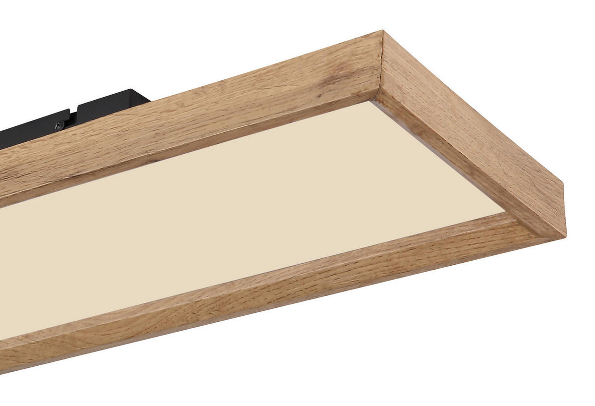 LED-DECKENLEUCHTE 24 W    80/20/8,5 cm  - Weiss/Opal, Natur, Holzwerkstoff/Kunststoff (80/20/8,5cm) - Globo