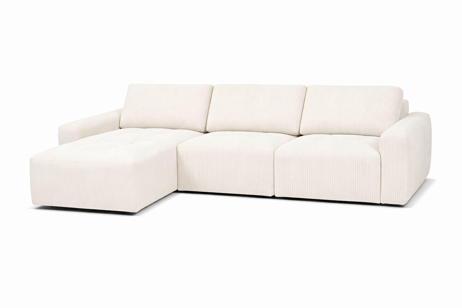 ECKSOFA MAZA in Cord Beige  179/316 cm  - Beige/Schwarz, Design, Textil (179/316cm) - Livetastic