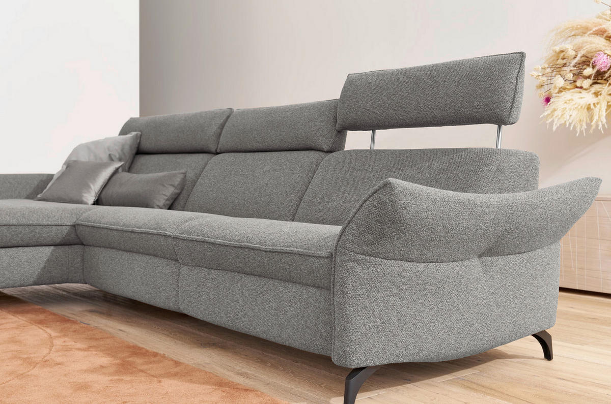 SEDEŽNA GARNITURA, siva  - siva, Design, tekstil (314/200/106cm)