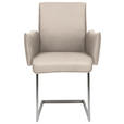 ARMLEHNSTUHL  in Stahl Mikrofaser  - Edelstahlfarben/Creme, Design, Holzwerkstoff/Textil (63/91/60cm) - Dieter Knoll