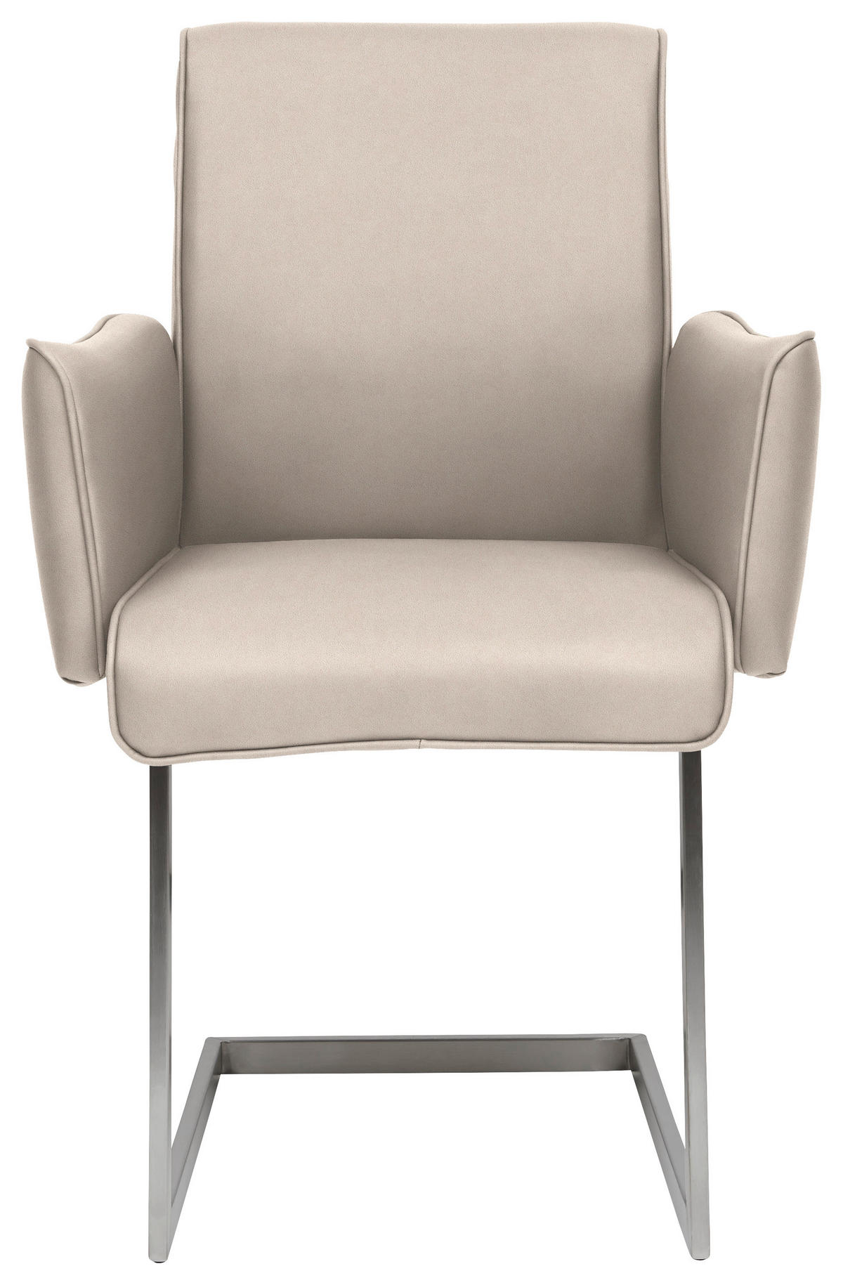 ARMLEHNSTUHL  in Stahl Mikrofaser  - Edelstahlfarben/Creme, Design, Holzwerkstoff/Textil (63/91/60cm) - Dieter Knoll
