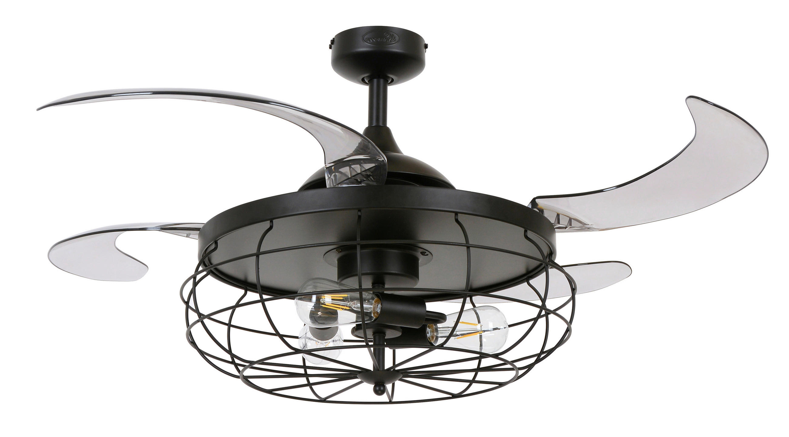 DECKENVENTILATOR  122/50 cm    - Transparent/Schwarz, Design, Kunststoff/Metall (122/50cm) - P & B