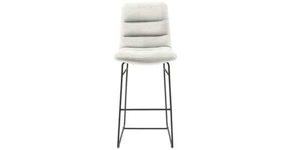 BARHOCKER in Textil Weiß  - Schwarz/Weiß, Design, Textil/Metall (52/122/66cm) - Dieter Knoll