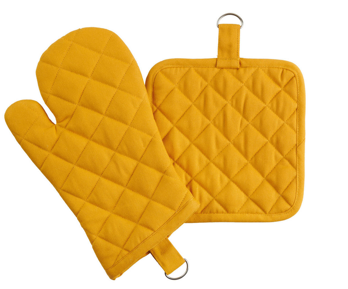 TOPFLAPPEN UND HANDSCHUH 2-teilig Gelb  - Gelb, Basics, Textil (20/20cm) - Novel