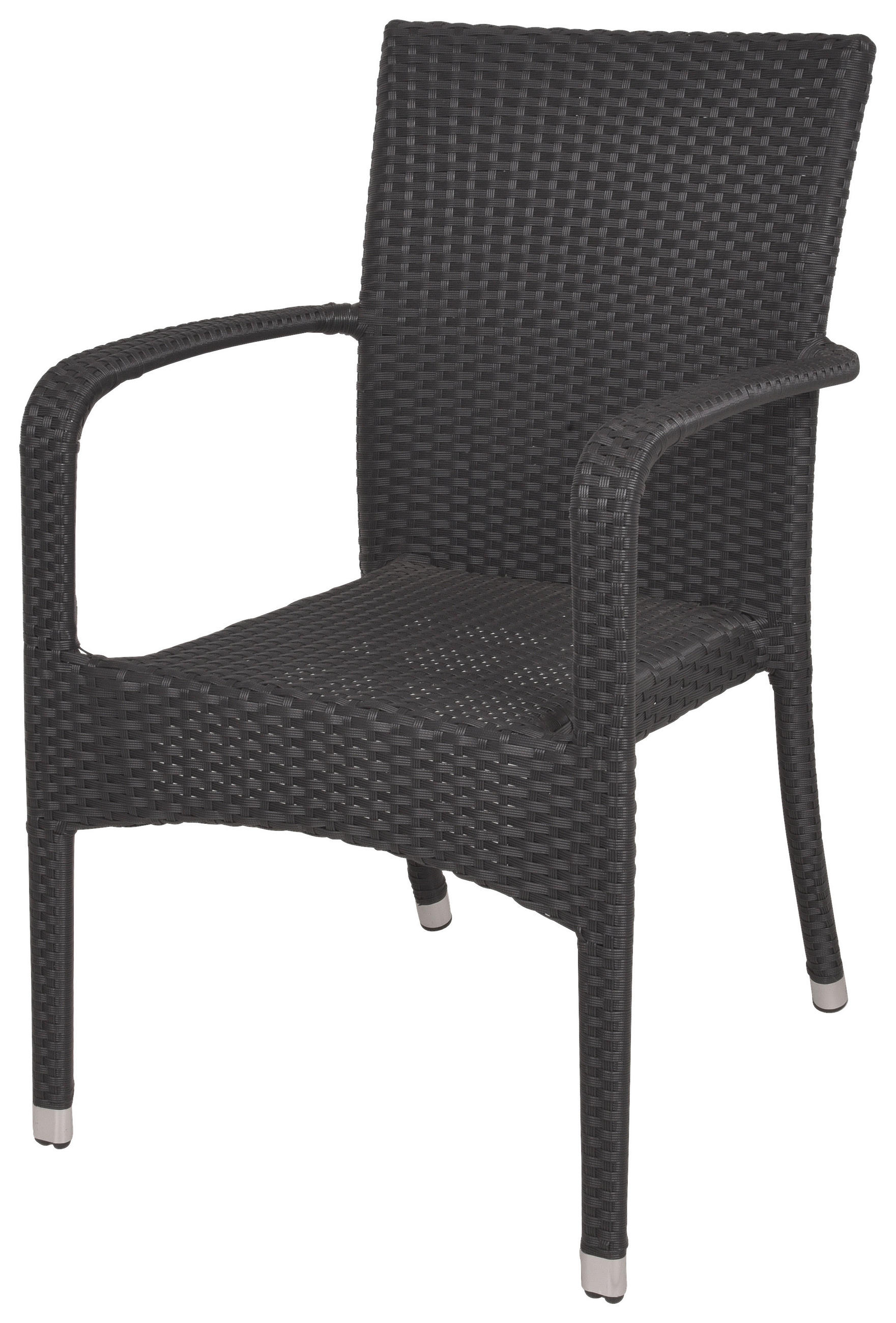 STAPELSTUHL Aluminium Schwarz, Silberfarben  - Silberfarben/Schwarz, MODERN, Kunststoff/Metall (55/87/57cm) - Gardenson